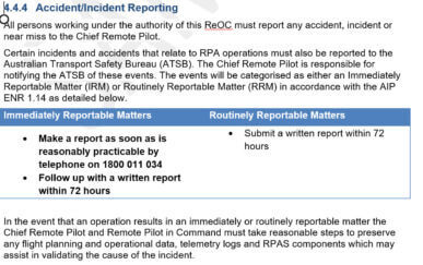RPAS accident and incident template