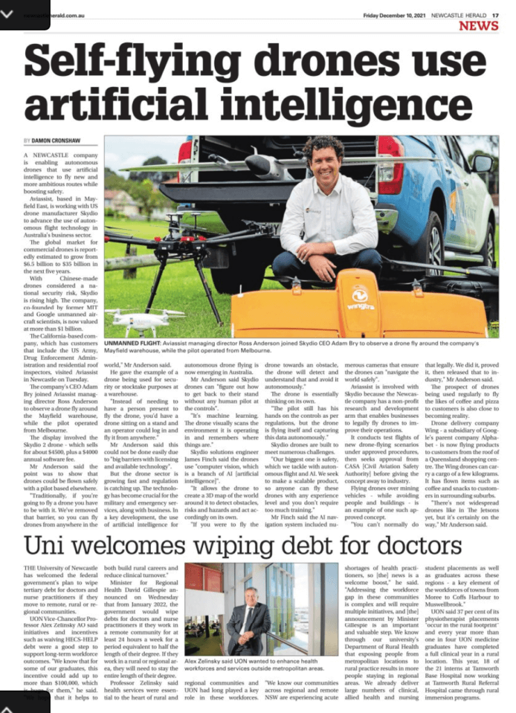 Full page article in the Newcastle Herald print edition
